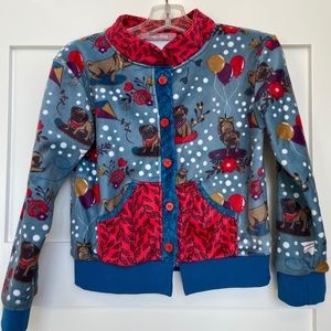 Jelly the Pug Size 7 Velour Pug Print Jacket